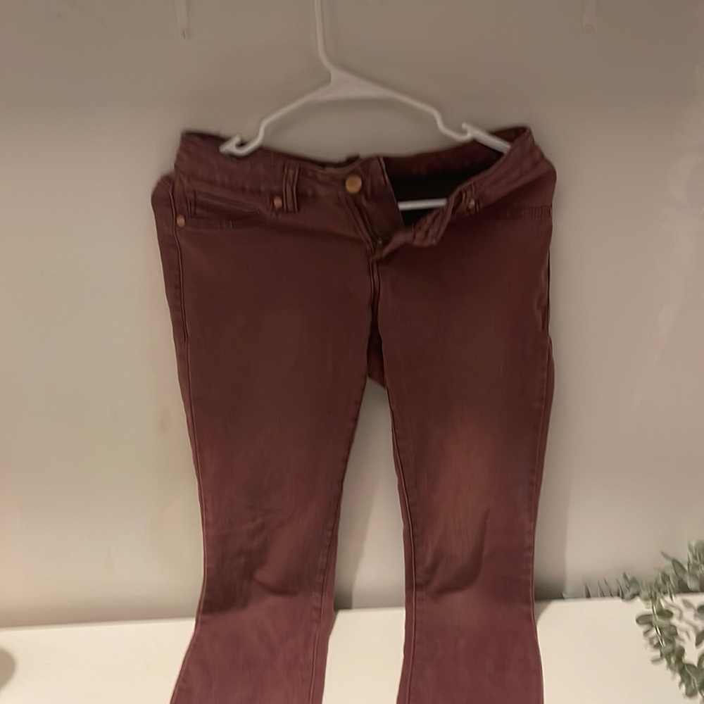 Burgundy jeans skinny size one junior size